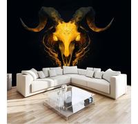 Papel Tapiz Fotográfico Versátil Fantasía Oscura Mural de Pared, 500 x 280 cm Arte Impresionante para Sala de Estar, Dormitorio, Habitación de Niños y Pasillo Cabeza De Oveja Estilo Gótico