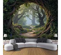 Papel Tapiz Fotográfico Vides En Un Bosque De Fantasía 400x280cm, Papel Pintado Seda Paisaje Natural, Verdor Mural Para Sala Estar Dormitorio Infantil Decoración