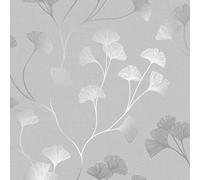 Papel Tapiz Ginkgo Brillante Gris / Plata - Holden 12700