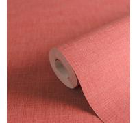 Papel Tapiz Liso Con Aspecto Textil En Acabado Mate - Rojo