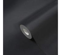Papel Tapiz Liso Con Estructura De Lino - NEGRO