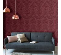 Papel Tapiz Lizzy London Barroco Damasco Rojo 36898-3 Brillo Hojas