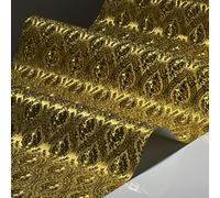 Papel Tapiz Metálico Dorado Lujoso - 53x300cm Sin Adhesivo, de Lámina Dorada , Patrones Florales y Paisley Intrincados para Decoración Elegante de Techos y Paredes, Papel Tapiz para Paredes