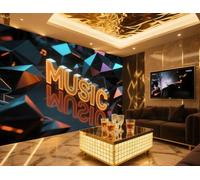 Papel Tapiz Moda Colorido Diamante Música Tendencia Tema Bar Ktv Restaurante Occidental Fondo Mural De Pared Té De La Tarde Cafetería Papel Tapiz,3D,200x140cm