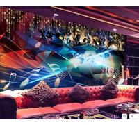 Papel Tapiz Moda Cool Streamer Discoteca Baile Música Tema Bar Restaurante Occidental Fondo Mural De Pared Té De La Tarde Cafetería Papel Tapiz,3D,150x105cm