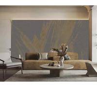 Papel Tapiz Moderno Abstracto Minimalista Línea Dorada Pintura De Tinta Gris TV Sofá Fondo Pared Dormitorio Sala De Estar Estudio Mural,3D,400x280cm