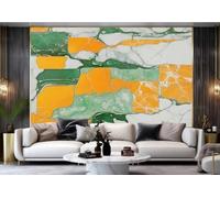 Papel Tapiz Moderno Amarillo-verde Roca Diamante Empalme Patrón De Mármol Pintura TV Sofá Fondo Pared Dormitorio Sala De Estar Estudio Mural,3D,400x280cm