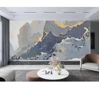 Papel Tapiz Moderno, Arte Del Atardecer, Pintura De Paisaje De Montaña Azul, TV, Sofá, Fondo, Pared, Dormitorio, Sala De Estar, Mural De Estudio,3D,400x280cm
