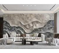 Papel Tapiz Moderno Cemento Gris Arte Abstracto Pintura Ondulada TV Sofá Fondo Pared Dormitorio Sala De Estar Sala De Estudio Mural,3D,430x300cm
