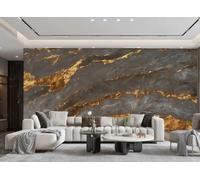 Papel Tapiz Moderno Con Líneas Doradas, Patrón De Mármol Gris Oscuro, TV, Sofá, Fondo, Pared, Dormitorio, Sala De Estar, Mural De Estudio,3D,430x300cm