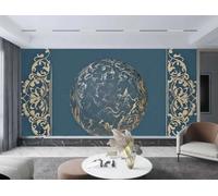 Papel Tapiz Moderno Con Patrón Dorado Dorado, Arte De La Tierra, Pintura Azul, TV, Sofá, Fondo, Pared, Dormitorio, Sala De Estar, Mural De Estudio,3D,300x210cm