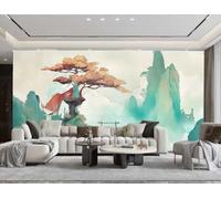 Papel Tapiz Moderno Con Tinta Alpina Verde, Pintura De Pino Acogedora, TV, Sofá, Fondo, Pared, Dormitorio, Sala De Estar, Mural De Estudio,3D,300x210cm