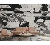 Papel Tapiz Moderno, Cuadrado, Empalme, Arte, Tinta, Patrón De Mármol Negro, TV, Sofá, Fondo, Pared, Dormitorio, Sala De Estar, Mural De Estudio,3D,150x105cm