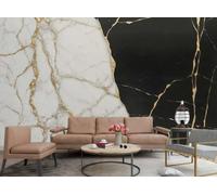 Papel Tapiz Moderno, Dorado, white Y Negro, Collage, Patrón De Mármol, TV, Sofá, Fondo, Pared, Dormitorio, Sala De Estar, Sala De Estudio, Mural,3D,200x140cm