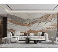 Papel Tapiz Moderno En Relieve, Pluma Marrón Claro, Empalme, Patrón De Mármol Gris, TV, Sofá, Fondo, Pared, Dormitorio, Sala De Estar, Mural De Estudio,3D,400x280cm