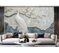 Papel Tapiz Moderno Liso Arroz white Pavo Real Arte Textura De Roca Pintura TV Sofá Fondo Pared Dormitorio Sala De Estar Estudio Mural,3D,300x210cm