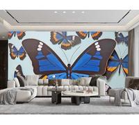 Papel Tapiz Moderno Minimalista, Arte Índigo, Pintura De Mariposa Cortada En Papel, TV, Sofá, Fondo, Pared, Dormitorio, Sala De Estar, Mural De Estudio,3D,200x140cm