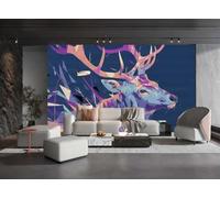 Papel Tapiz Moderno Minimalista Pintado Arte Alce Paisaje Pintura TV Sofá Fondo Pared Dormitorio Sala De Estar Sala De Estudio Mural,3D,400x280cm