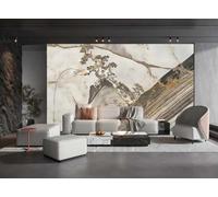 Papel Tapiz Moderno, Simple, Amarillo Oscuro, Tinta De Montaña, Pintura De Paisaje, TV, Sofá, Fondo, Pared, Dormitorio, Sala De Estar, Mural De Estudio,3D,250x175cm