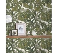 Michalsky Living Papier peint intissé - Papier peint design en vert, blanc et gris - Papier peint pour diverses pièces - Papier peint mural de 10,05 m x 0,53 m