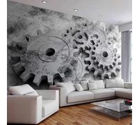 Papel tapiz mural 3D de PVC autoadhesivo con relieve tridimensional de engranaje mecánico decoración de pared pegatina de arte de pared