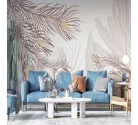 Papel tapiz mural de pared abstracto con plumas vintage personalizado para sala de estar,dormitorio,oficina,decoración del hogar,arte de pared 150cm(W)×105cm(H)
