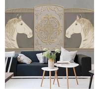 Papel tapiz mural grande con diseño de caballo,foto 3D personalizada,decoración europea para el hogar,para dormitorio,sala de estar,fondo de pared 300cm(W)×210cm(H)