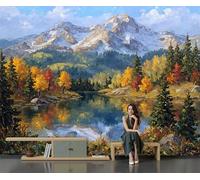 Papel Tapiz Mural Paisaje Bosque Y Lago Papier Peint Estilo Impresionista Mural Estéreo Fondo De Tv Papeles De Pared Decoración Del Hogar Papel Tapiz 3D 450 X 315 Cm