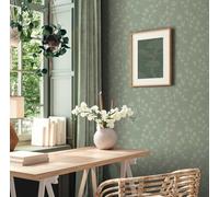 Papel Tapiz Natural Con Motivo De Hojas - Verde