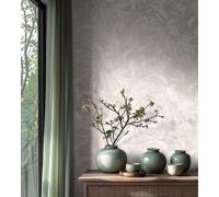 Papel Tapiz Natural Con Patrón Floral De Hojas Y Estructura De Superficie Ligera