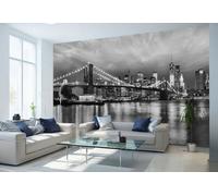 Papel Tapiz Negro Ciudad Salón Decor 368x254 cm Mural Pared Urban Komar