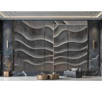 Papel Tapiz Negro Moderno De Madera Maciza, Arte Geométrico, Pintura En Relieve, TV, Sofá, Fondo, Pared, Dormitorio, Sala De Estar, Mural De Estudio,3D,200x140cm