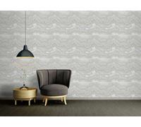 Papel Tapiz No Tejido Con Diseño De Mármol - Gris, Plata, Oro