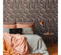 Papel Tapiz No Tejido Con Efecto 3D Metálico - Gris, Bronce