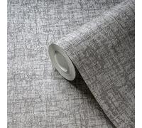 Papel Tapiz No Tejido Con Estructura En Aspecto Textil - Gris, Gris Oscuro