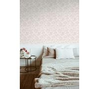 Papel Tapiz No Tejido Con Patrón Floral - Blanco, Gris