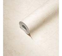 Papel Tapiz No Tejido Con Patrón Gráfico De Líneas - Crema, Blanco, Plata