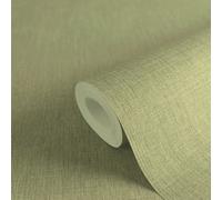 Papel Tapiz No Tejido Estructurado Ligero En Aspecto Textil - Verde