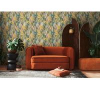 Livingwalls Anna D'Andrea Papel pintado no tejido Floral 10,05 m x 0,53 m - Amarillo, verde, azul, morado - Papel pintado Selva - 782201