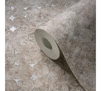 Papel Tapiz Nocturno Estructurado Con Patrón De Rombos - Gris, Verde