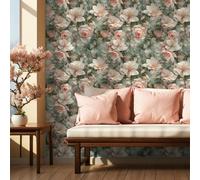 Papel tapiz Nuevo papel pintado autoadhesivo de PVC con estampado floral rosa de estilo chino impermeable y resistente a las manchas para dormitorios salas de estar cocinas y estudios Pink Vine 45*1