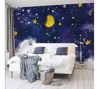 Papel Tapiz Personalizado Con Foto 3D Pintada A Mano,Cielo Azul Nocturno,Dibujos Animados,Estrella,Luna,Mural Para Dormitorio Infantil,Sala De Estar,Sofá,Fondo De Pared-150X105Cm