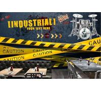 Papel Tapiz Personalizado Con Rayas Amarillas Pintadas A Mano, Tema De Música Rock, Té De La Tarde, Fondo De Restaurante Occidental, Papel Tapiz De Pared, Mural De Cafetería,3D,350x245cm