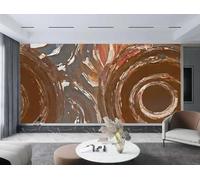 Papel Tapiz Pintado A Mano, Arte Abstracto, Anillos De Crecimiento Marrones Y Rojos, Textura, TV, Sofá, Fondo, Pared, Dormitorio, Sala De Estar, Sala De Estudio, Mural,3D,350x245cm