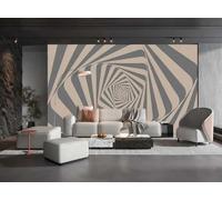 Papel Tapiz Pintado A Mano, Líneas De Laberinto Abstractas, Pintura Gris Cemento, TV, Sofá, Fondo, Pared, Dormitorio, Sala De Estar, Mural De Estudio,3D,400x280cm