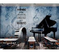 Papel Tapiz Pintado A Mano, Música, Piano, Serie De Notas, Pintura, Té De La Tarde, Tienda De Bebidas, Bar, Fondo, Pared, Restaurante Occidental, Papel Tapiz, Mural De Cafetería,3D,250x175cm