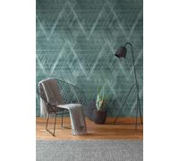 Papel Tapiz Rauten Con Textura Textil Melange - Metálico, Verde