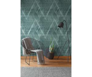 Papel Tapiz Rauten Con Textura Textil Melange - Metálico, Verde