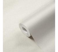 Papel Tapiz Retro Con Efecto Lino Y Estructura Tejida - Blanco