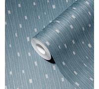 Papel Tapiz Retro De Los Años 50 - Azul, Metálico